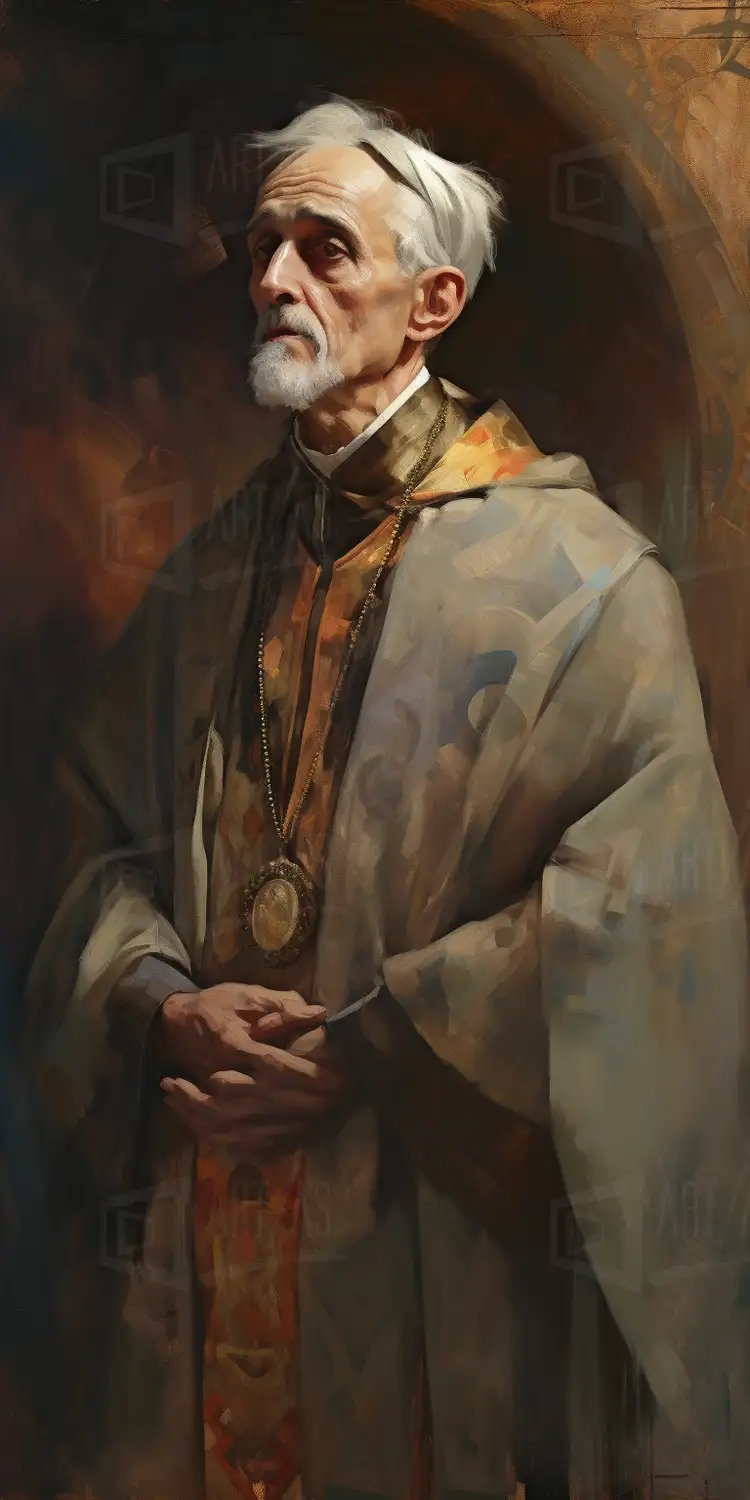 Retrato de un hombre mayor con vestimenta ceremonial y medalla. | CUADROS DE ATREZZO PARA CINE Y PUBLICIDAD