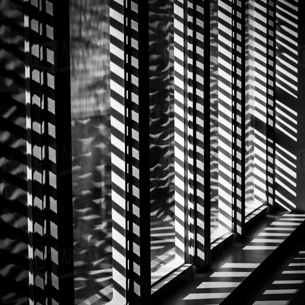 Composición de sombras y luces proyectadas a través de ventanas. | CUADROS DE ATREZZO PARA CINE Y PUBLICIDAD